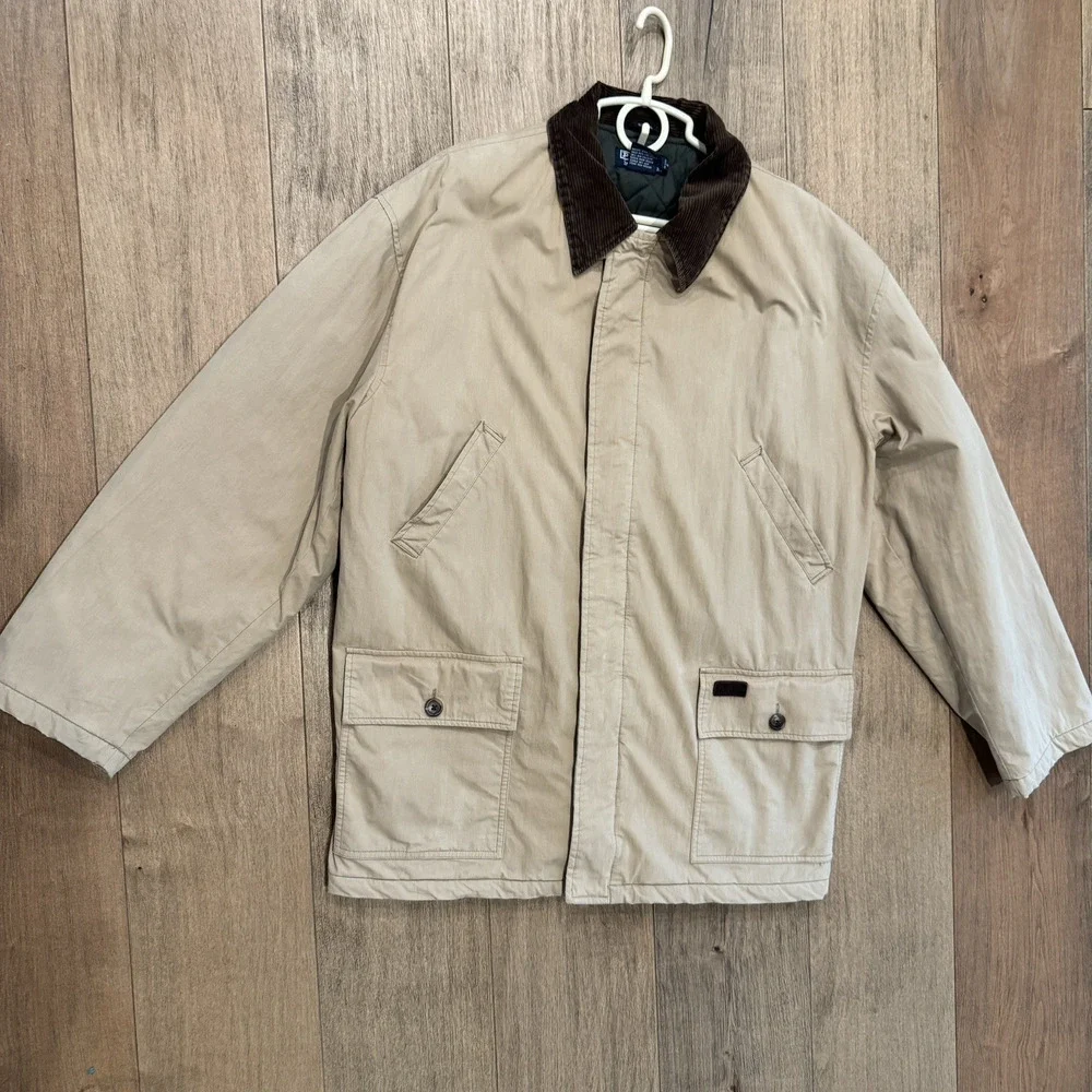 VTG Polo Ralph Lauren Jacket Mens XL Brown Corduroy Collar Barn Chore Coat 90s - Picture 2 of 14